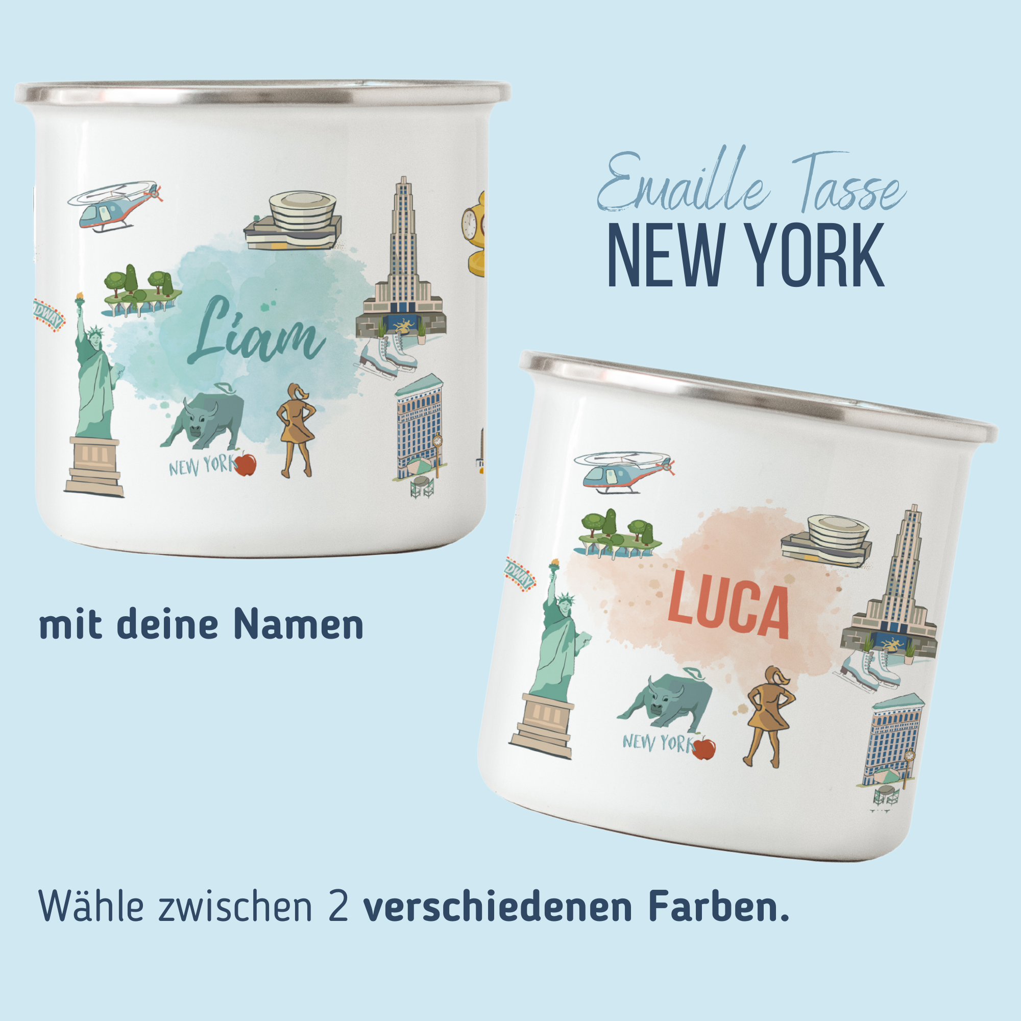 NEUES DESIGN: New York-Emaille-Tasse