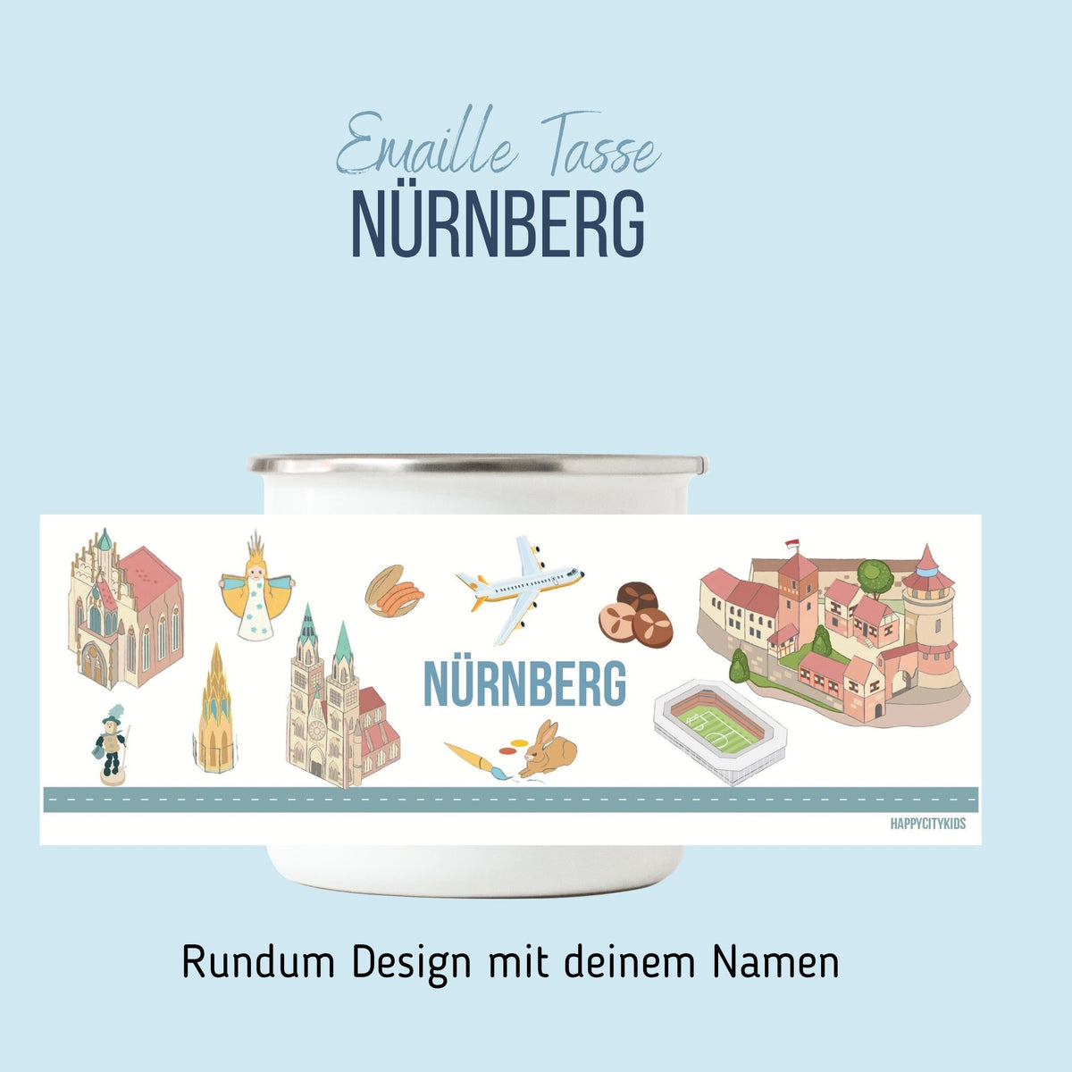 Nürnberg Emaille Tasse