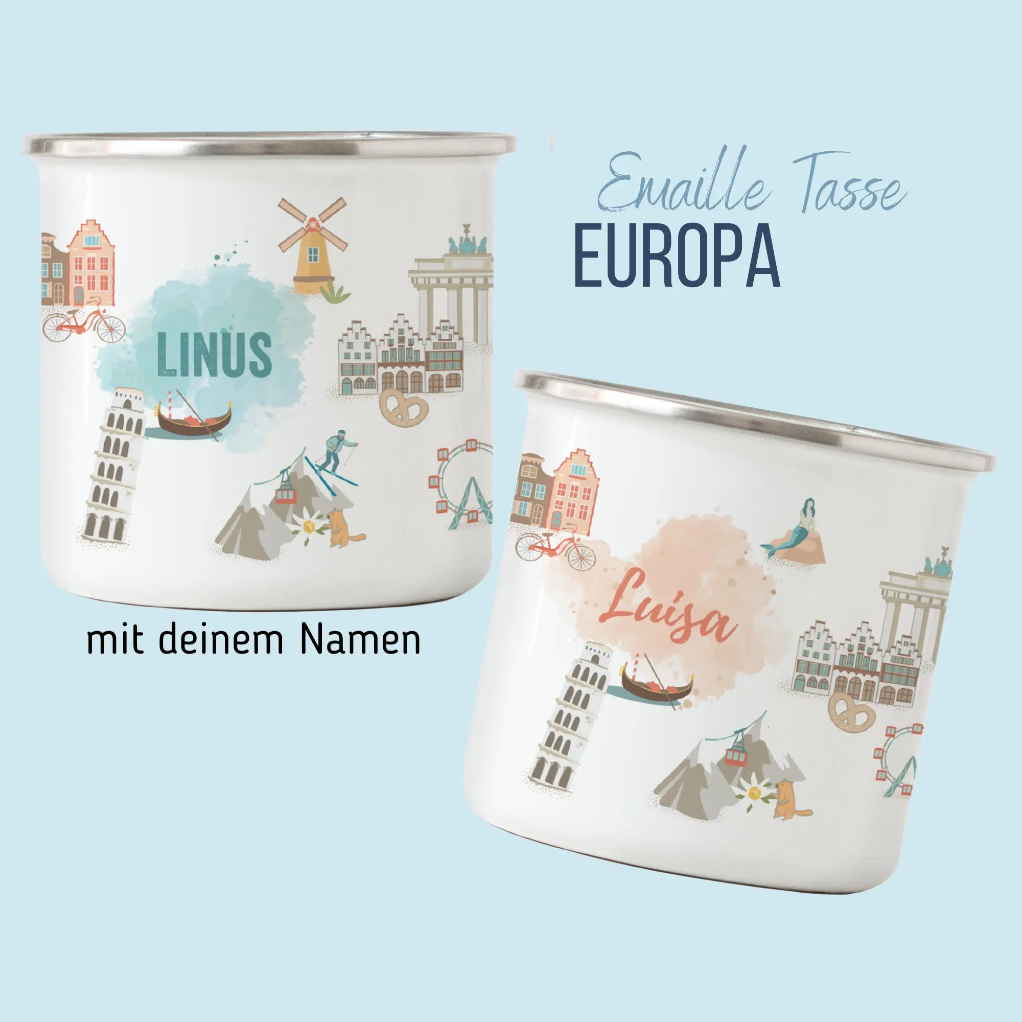 EUROPA Emaille-Tasse