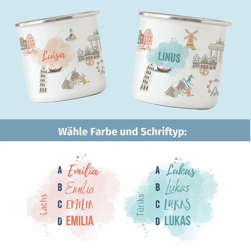 EUROPA Emaille-Tasse