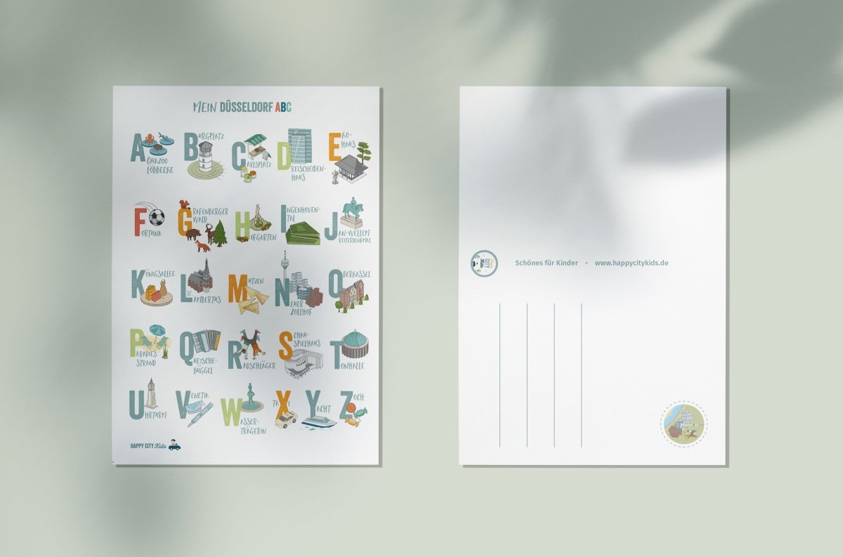 DÜSSSELDORF ABC - Poster & Postkarte | HappyCITYKids