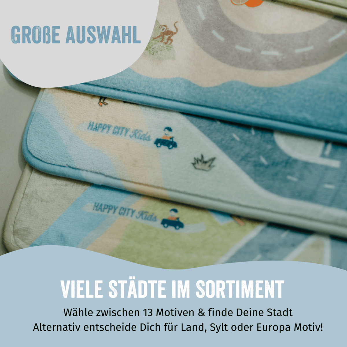 Große Auswahl an Spielteppichen mit Stadt-Motiven und EUROPA Spielteppich | HappyCITYKids