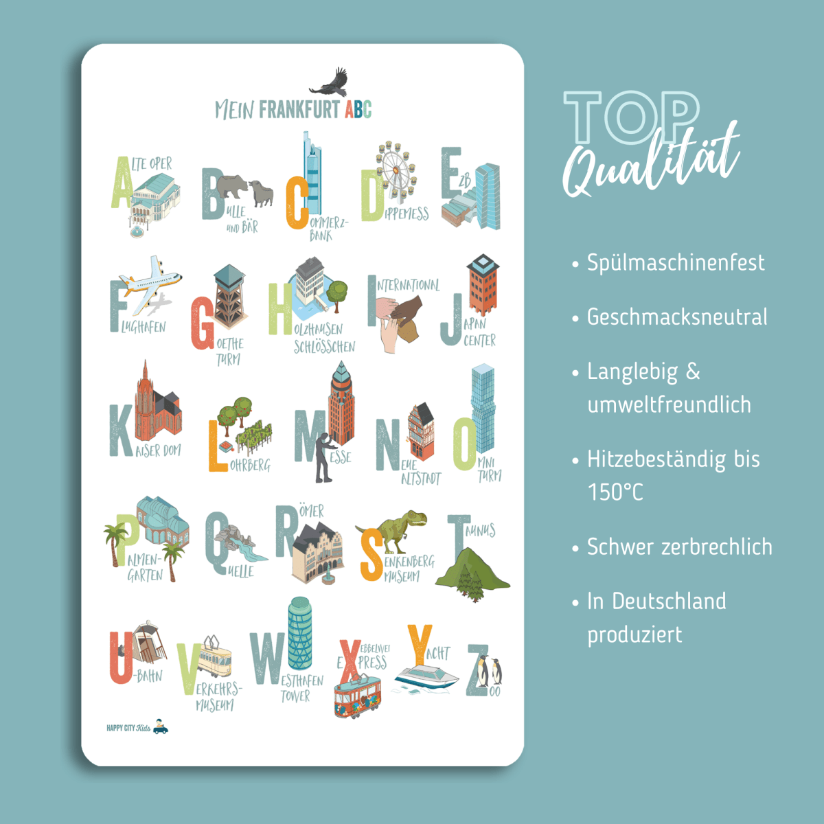 Frühstücksbrettchen ABC Frankfurt | HappyCITYKids