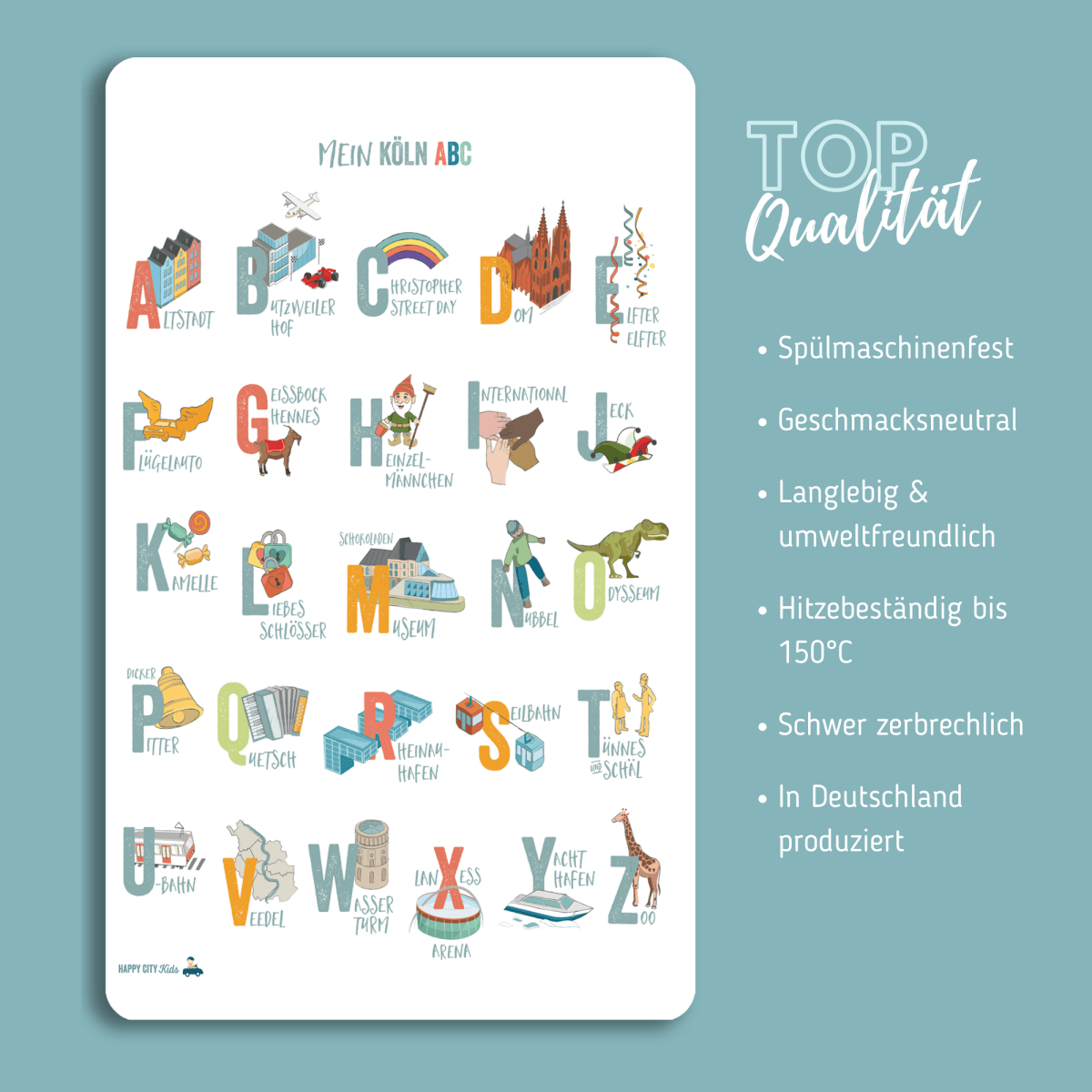 Frühstücksbrettchen ABC Köln | HappyCITYKids