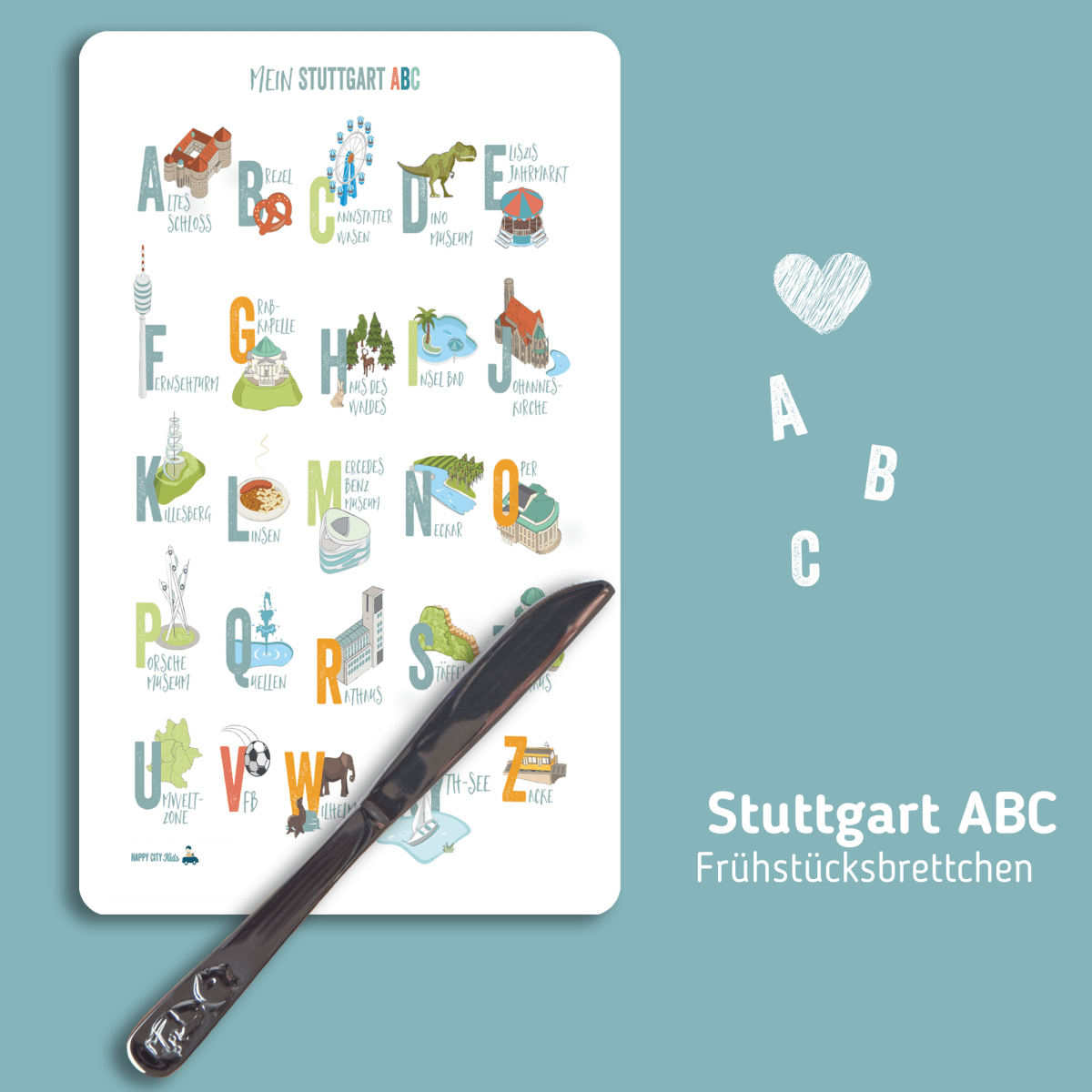 Frühstücksbrettchen ABC Stuttgart | HappyCITYKids