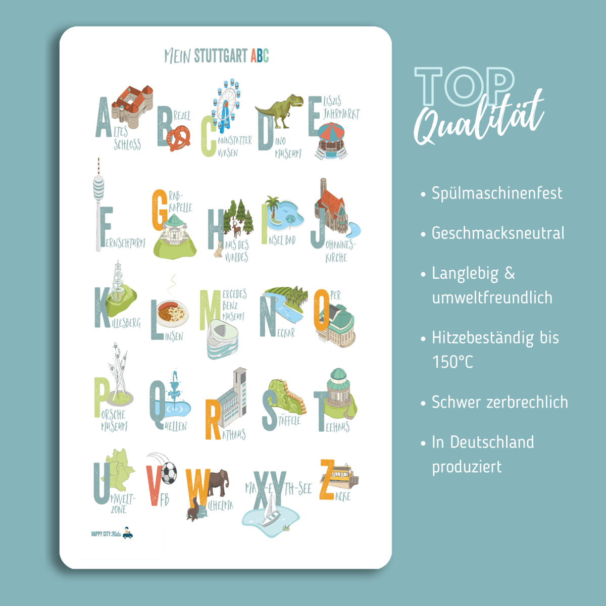 Frühstücksbrettchen ABC Stuttgart | HappyCITYKids