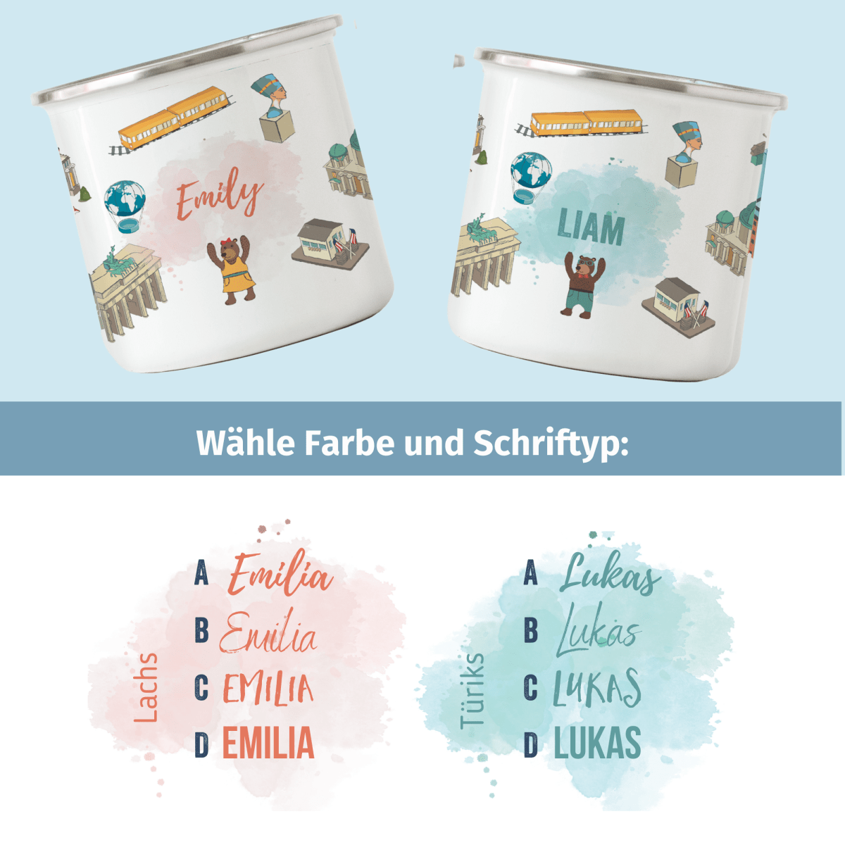 NEUES DESIGN: BERLIN - Emaille - Tasse | HappyCITYKids