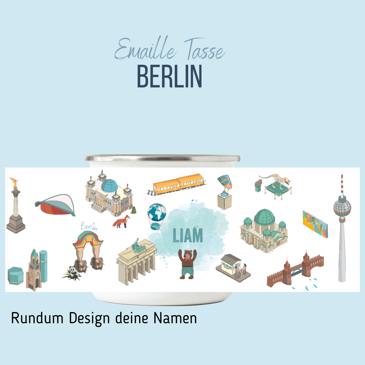 NEUES DESIGN: BERLIN - Emaille - Tasse | HappyCITYKids