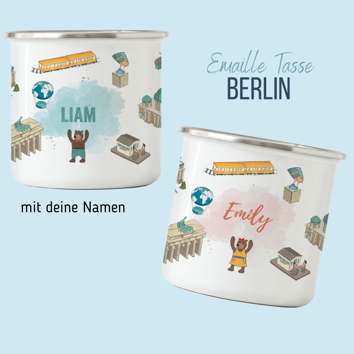 NEUES DESIGN: BERLIN - Emaille - Tasse | HappyCITYKids