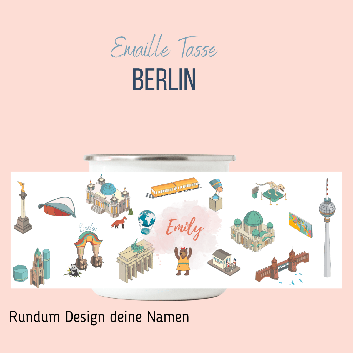 NEUES DESIGN: BERLIN - Emaille - Tasse | HappyCITYKids