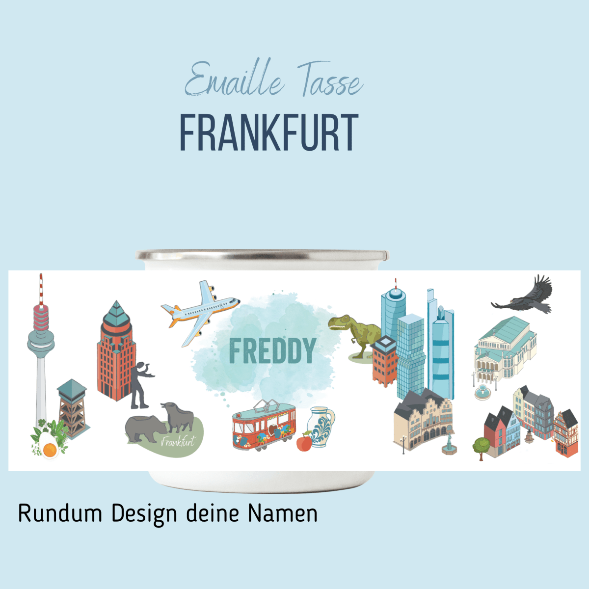 NEUES DESIGN: FRANKFURT - Emaille - Tasse | HappyCITYKids