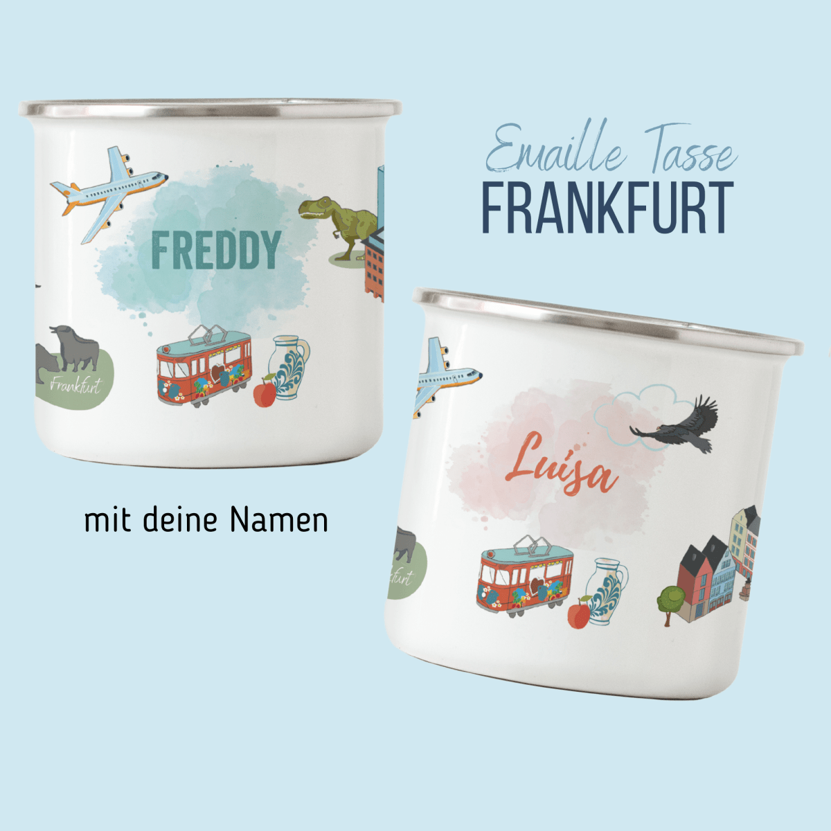 NEUES DESIGN: FRANKFURT - Emaille - Tasse | HappyCITYKids