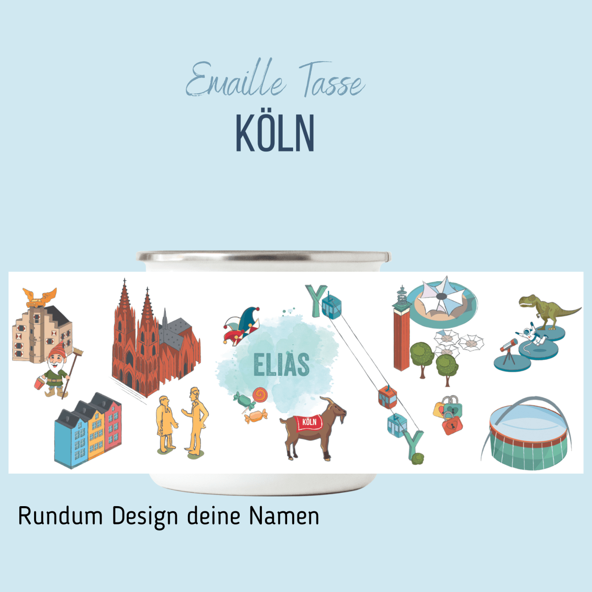 NEUES DESIGN: KÖLN - Emaille - Tasse | HappyCITYKids