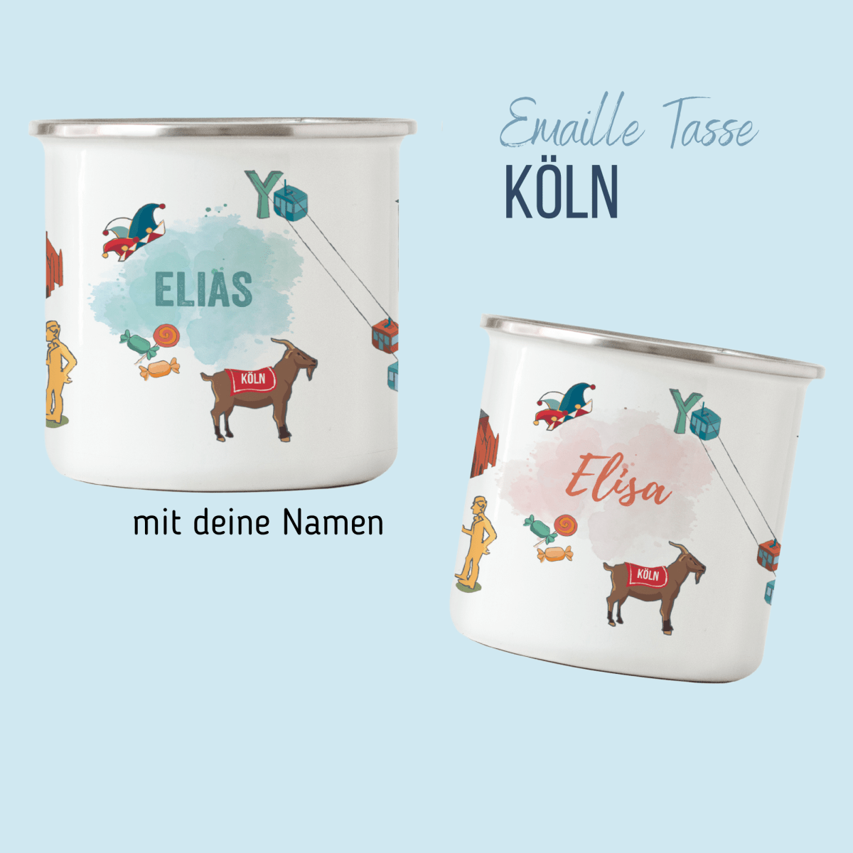 NEUES DESIGN: KÖLN - Emaille - Tasse | HappyCITYKids