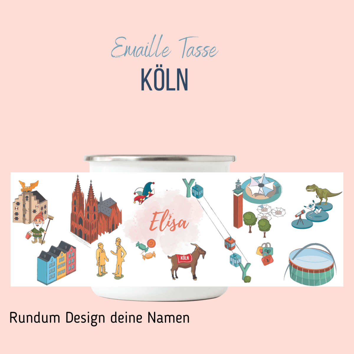 NEUES DESIGN: KÖLN - Emaille - Tasse | HappyCITYKids
