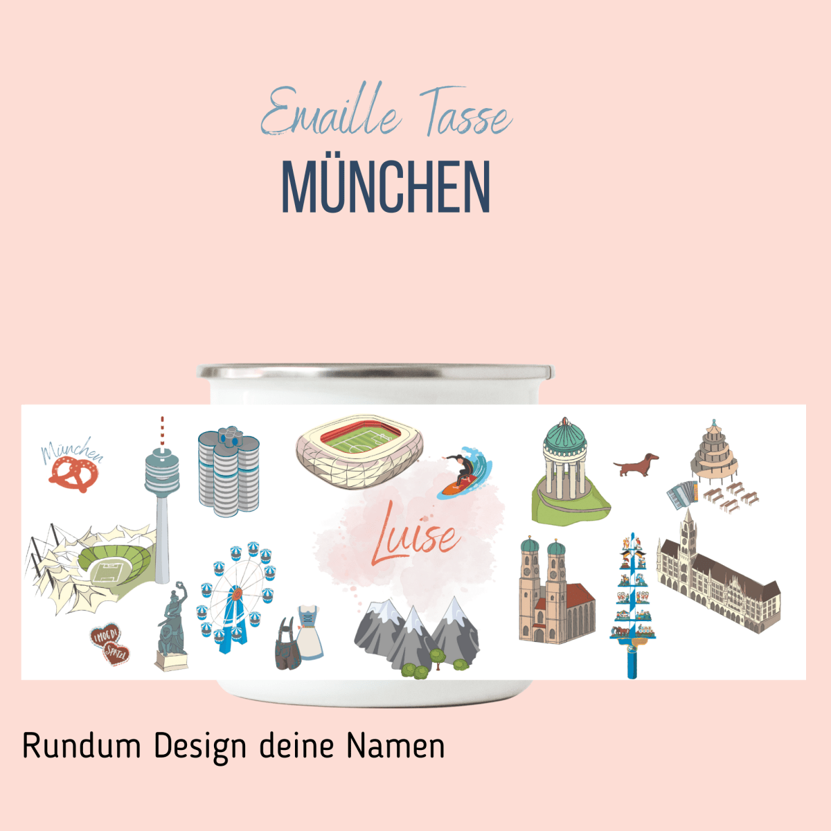 NEUES DESIGN: München - Emaille - Tasse | HappyCITYKids