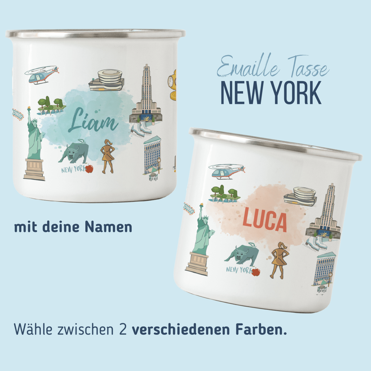NEUES DESIGN: New York - Emaille - Tasse | HappyCITYKids