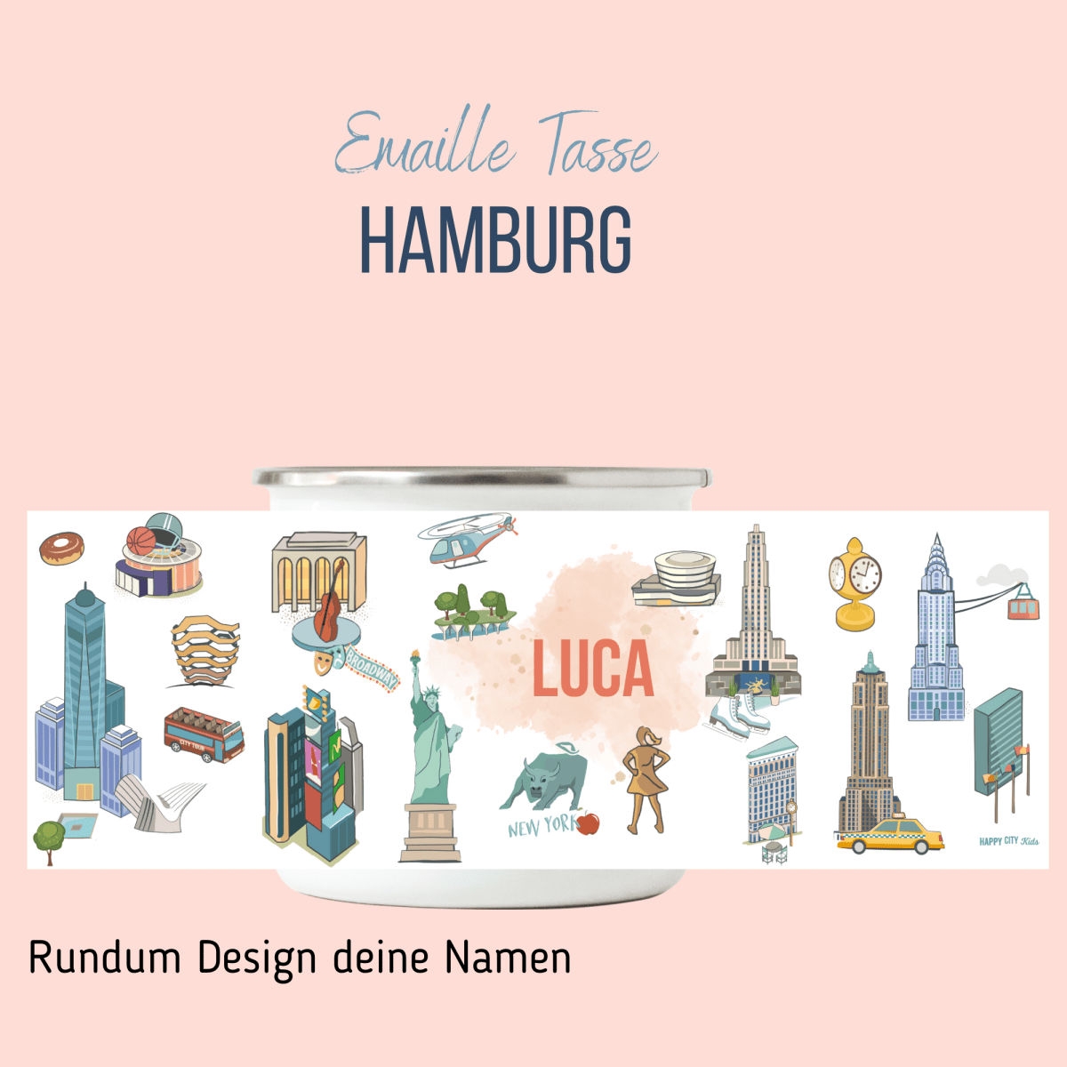 NEUES DESIGN: New York - Emaille - Tasse | HappyCITYKids