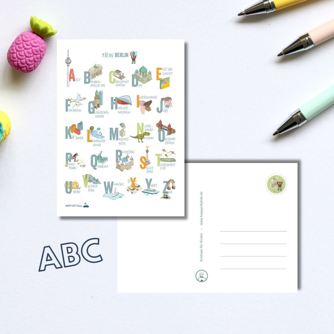 Postkarte BERLIN - ABC | HappyCITYKids