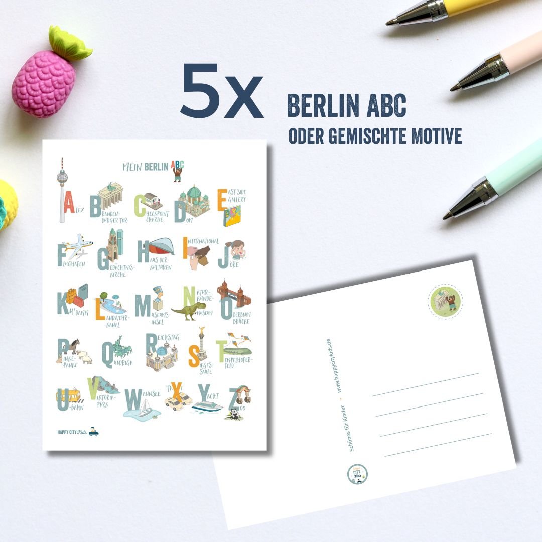 Postkarte BERLIN - ABC | HappyCITYKids