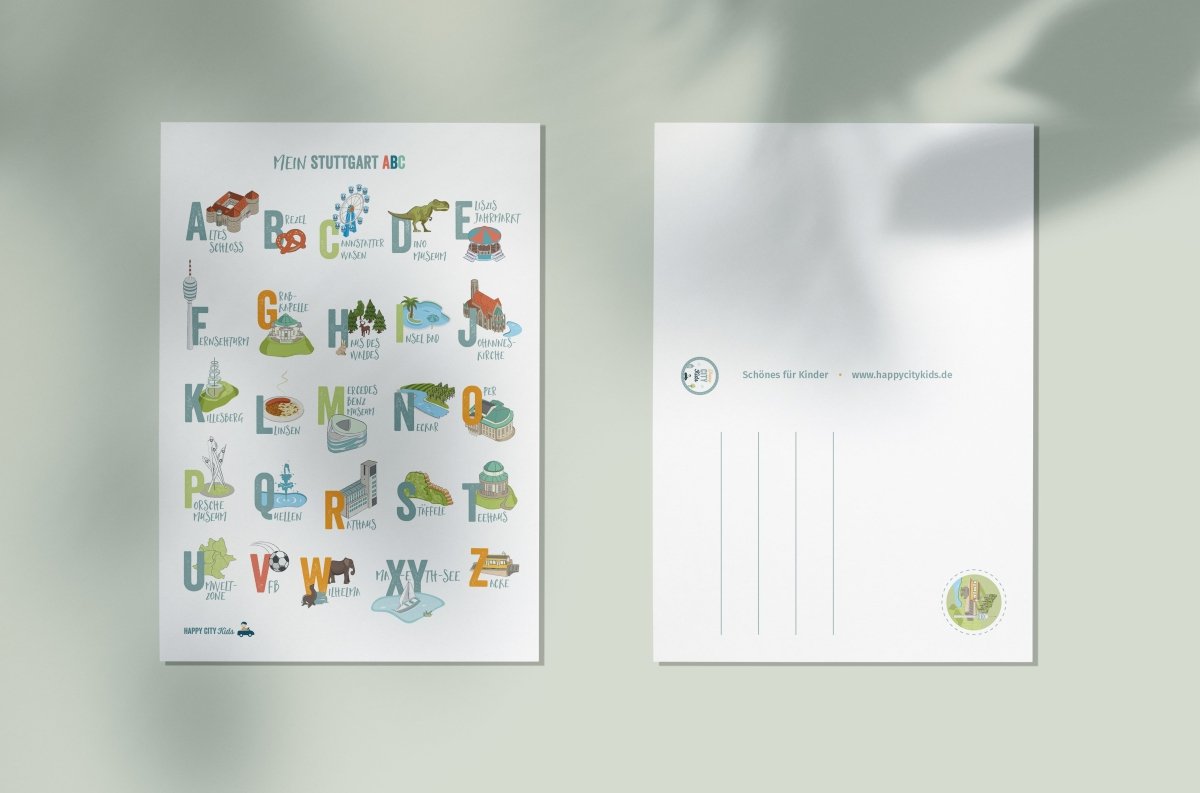 STUTTGART ABC - Poster & Postkarte | HappyCITYKids