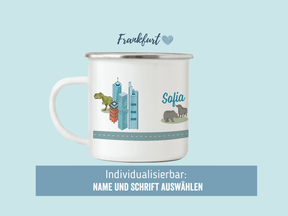 Emailletasse Frankfurt - mit Namen individualisieren - personalsiersen - HappyCITYKids