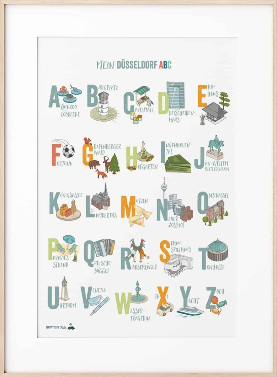 DÜSSSELDORF ABC - Poster & Postkarte | HappyCITYKids