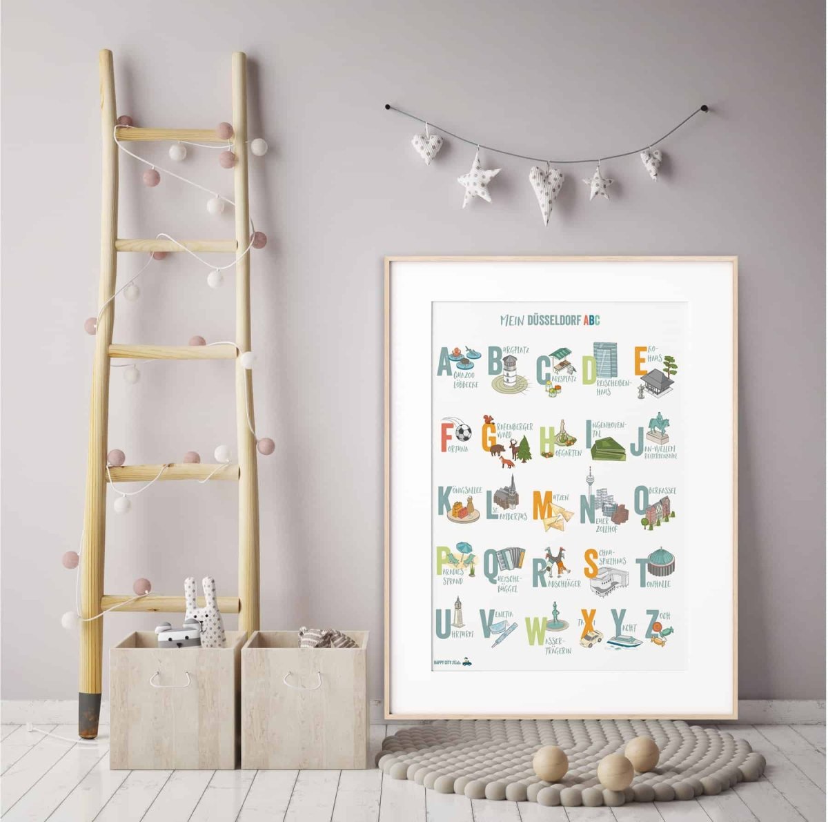 DÜSSSELDORF ABC - Poster & Postkarte | HappyCITYKids