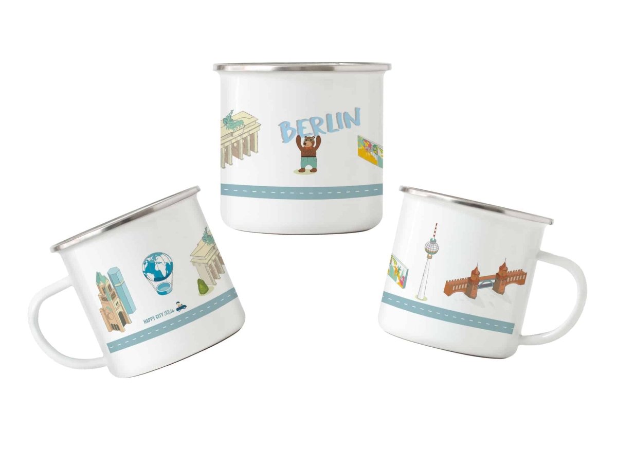 Emailletasse Berlin für Kinder HappyCITYKids
