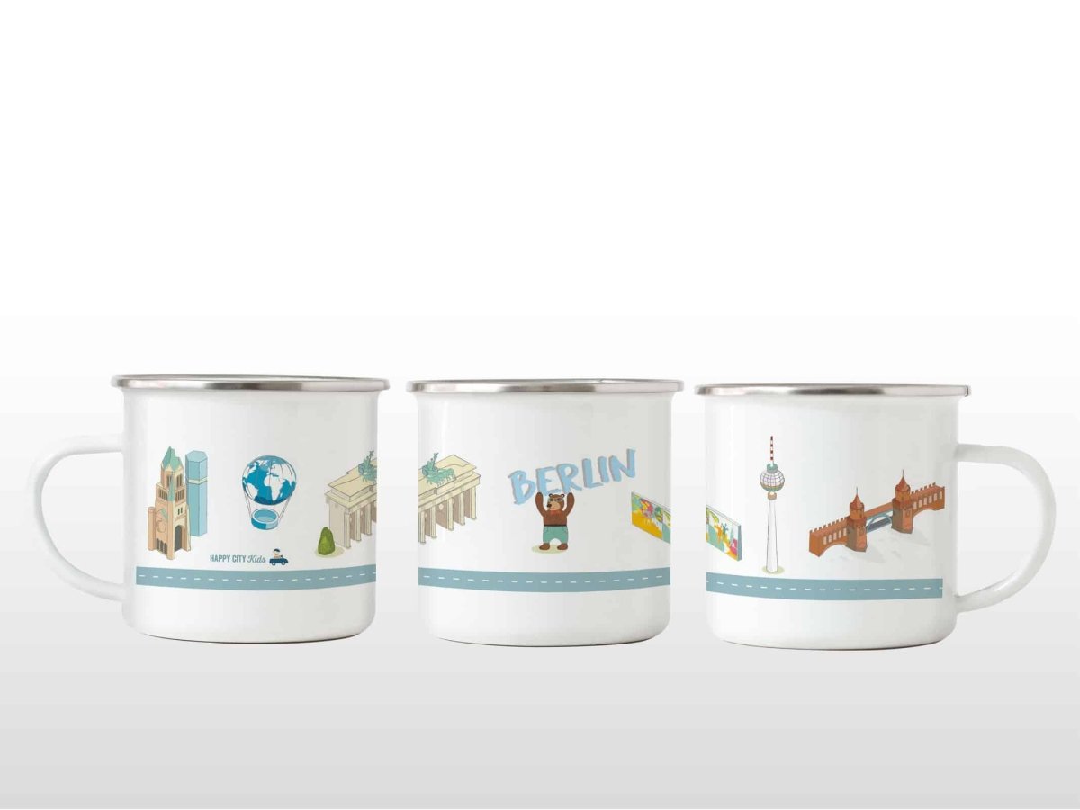 Emailletassen Berlin - 3 Seiten Ansicht von HappyCITYKids
