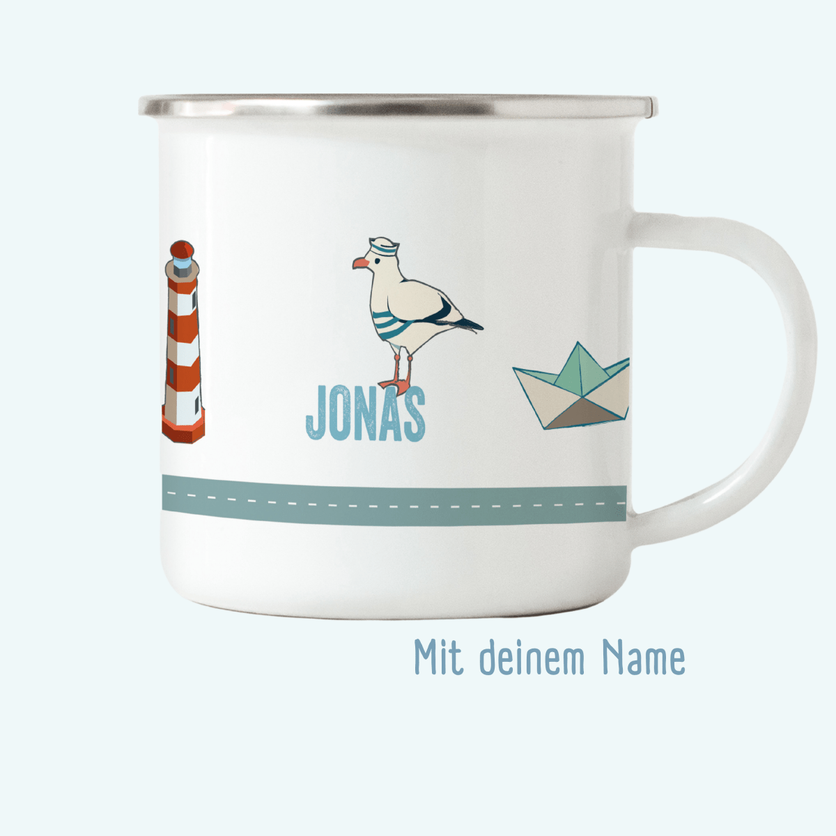 Emaille - Tasse Hamburg - mit Namen | HappyCITYKids