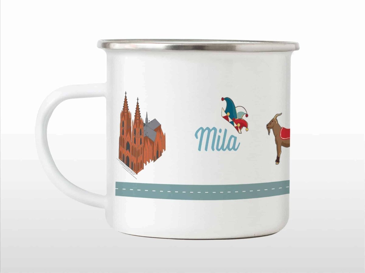 Emaille - Tasse Köln - mit Namen | HappyCITYKids