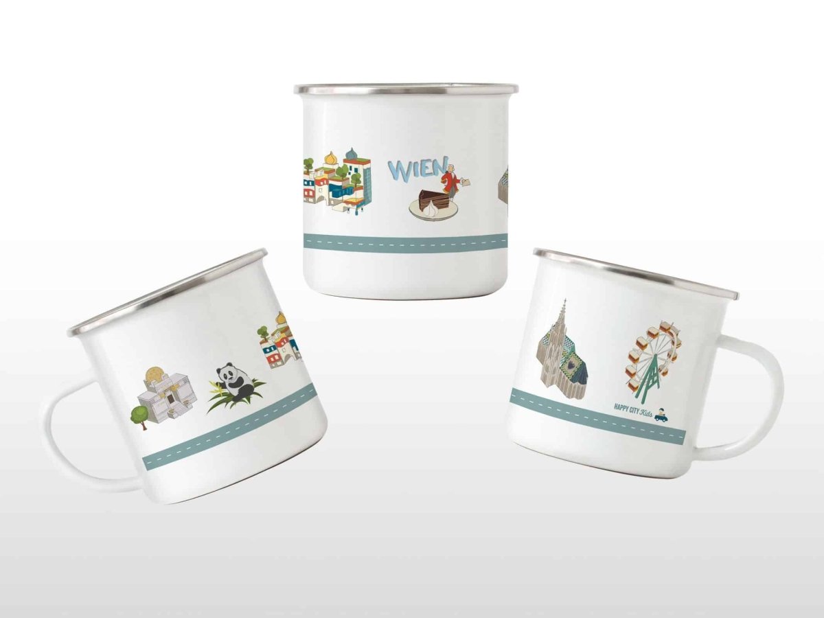 Emaille - Tasse Wien - mit Namen | HappyCITYKids