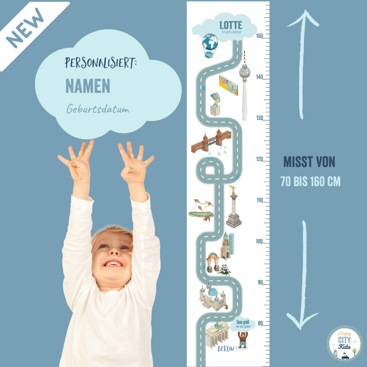 Messlatte BERLIN - mit Namen | HappyCITYKids