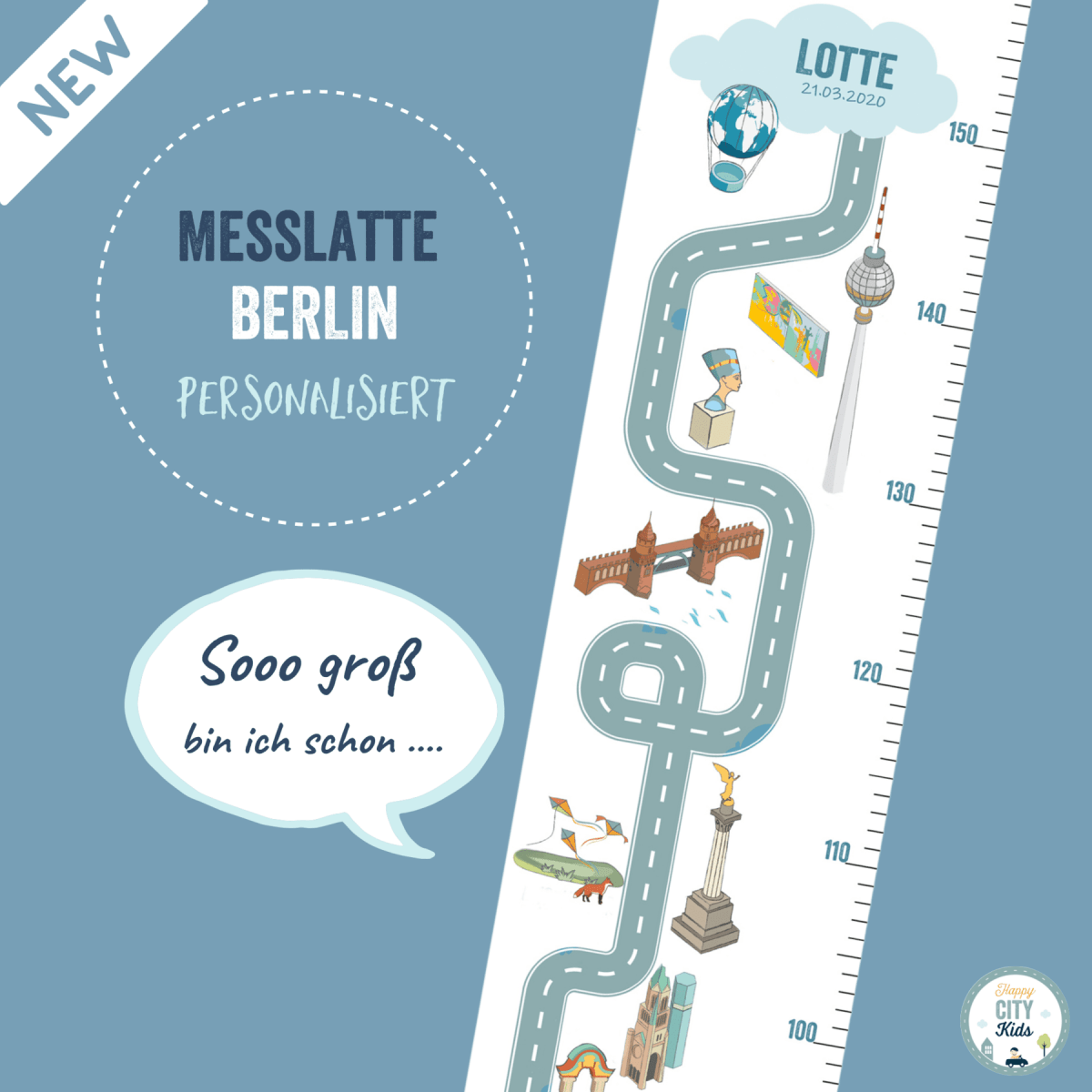 Messlatte BERLIN - mit Namen | HappyCITYKids