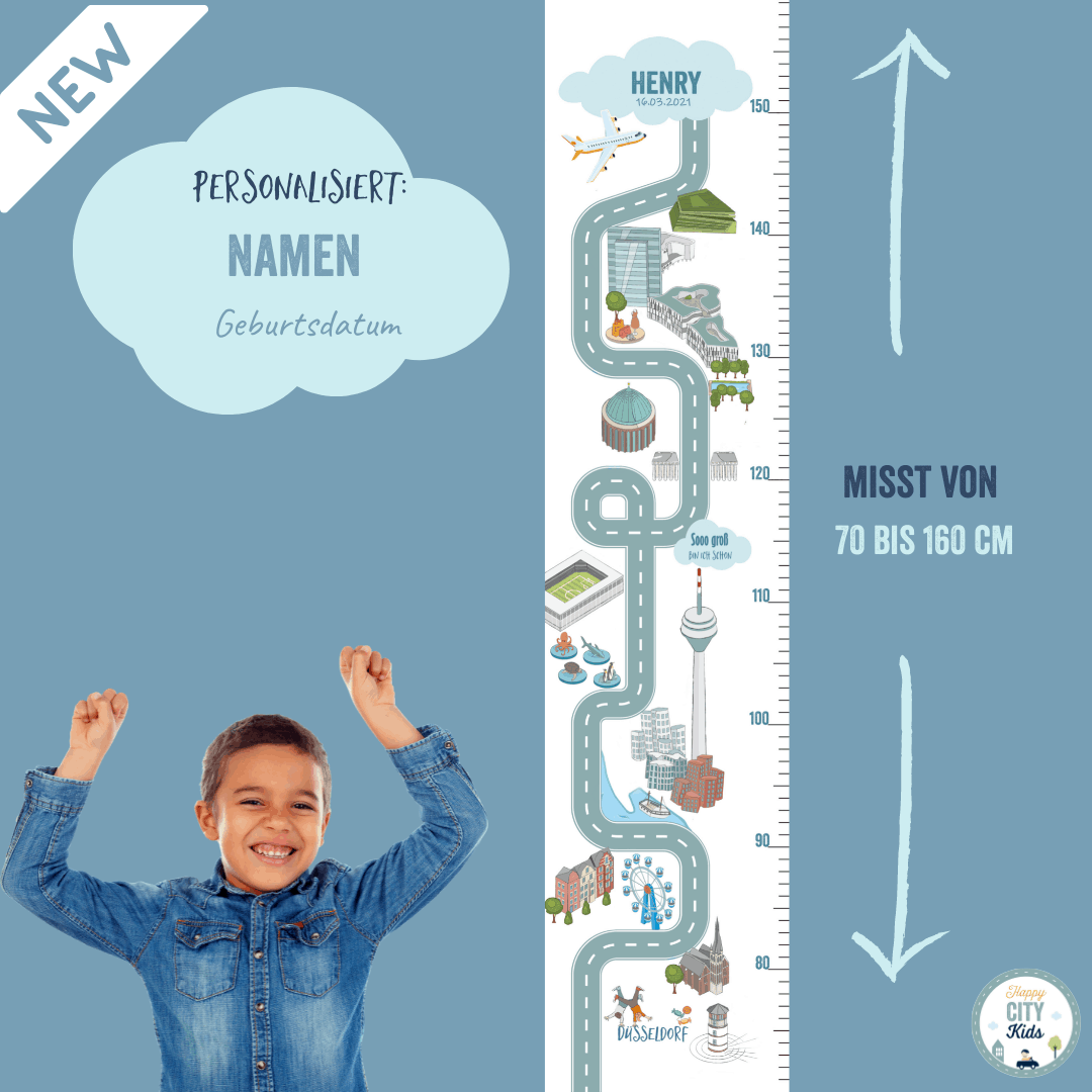 Messlatte DÜSSELDORF - mit Namen | HappyCITYKids
