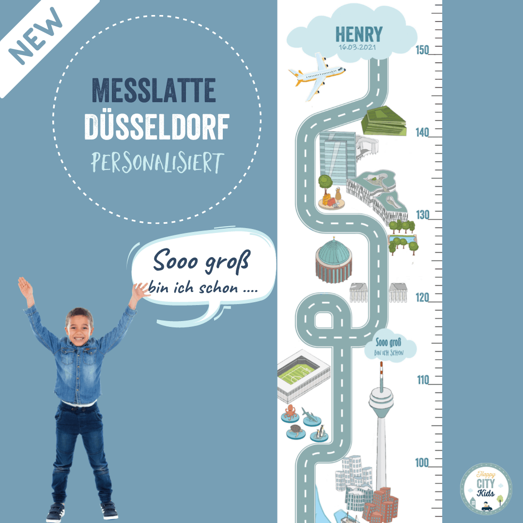 Messlatte DÜSSELDORF - mit Namen | HappyCITYKids