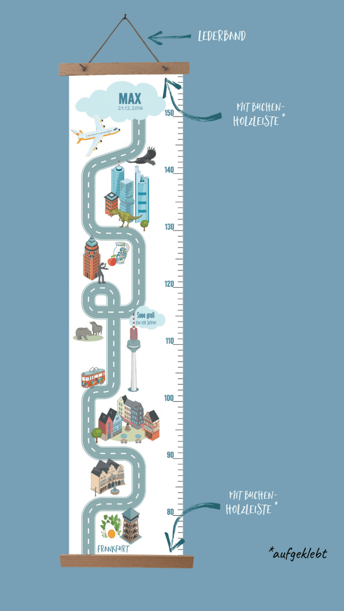 Messlatte FRANKFURT - mit Namen | HappyCITYKids