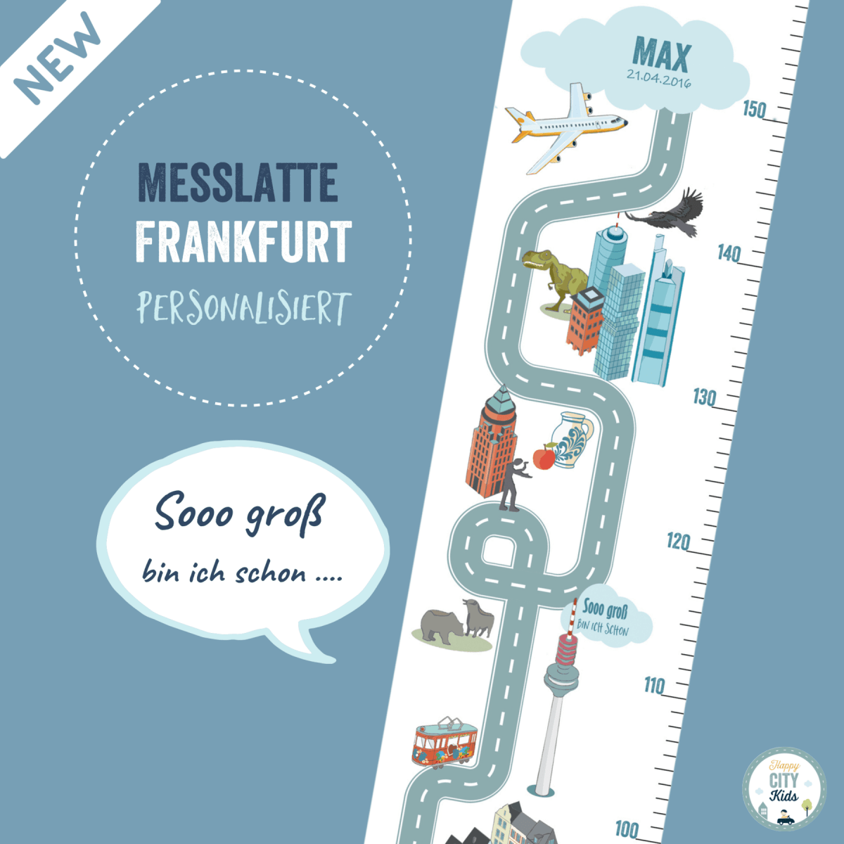 Messlatte FRANKFURT - mit Namen | HappyCITYKids