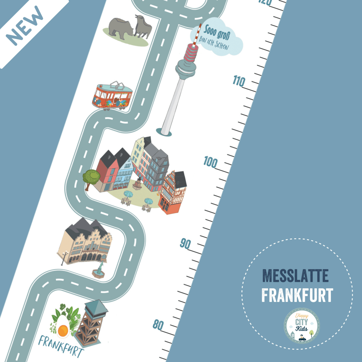 Messlatte FRANKFURT - mit Namen | HappyCITYKids