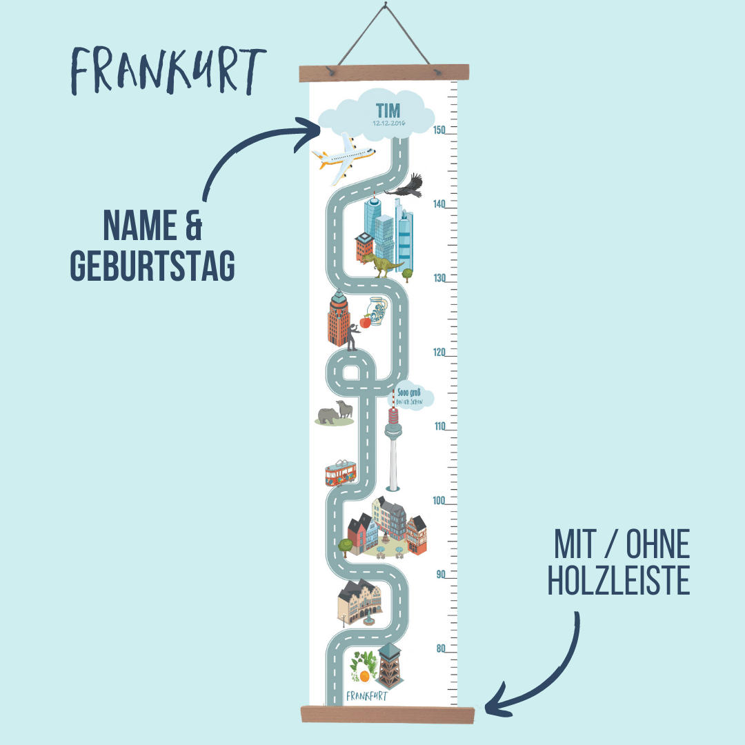 Messlatte FRANKFURT - mit Namen | HappyCITYKids
