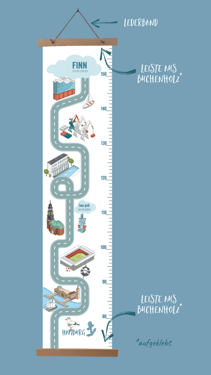 Messlatte HAMBURG - mit Namen | HappyCITYKids