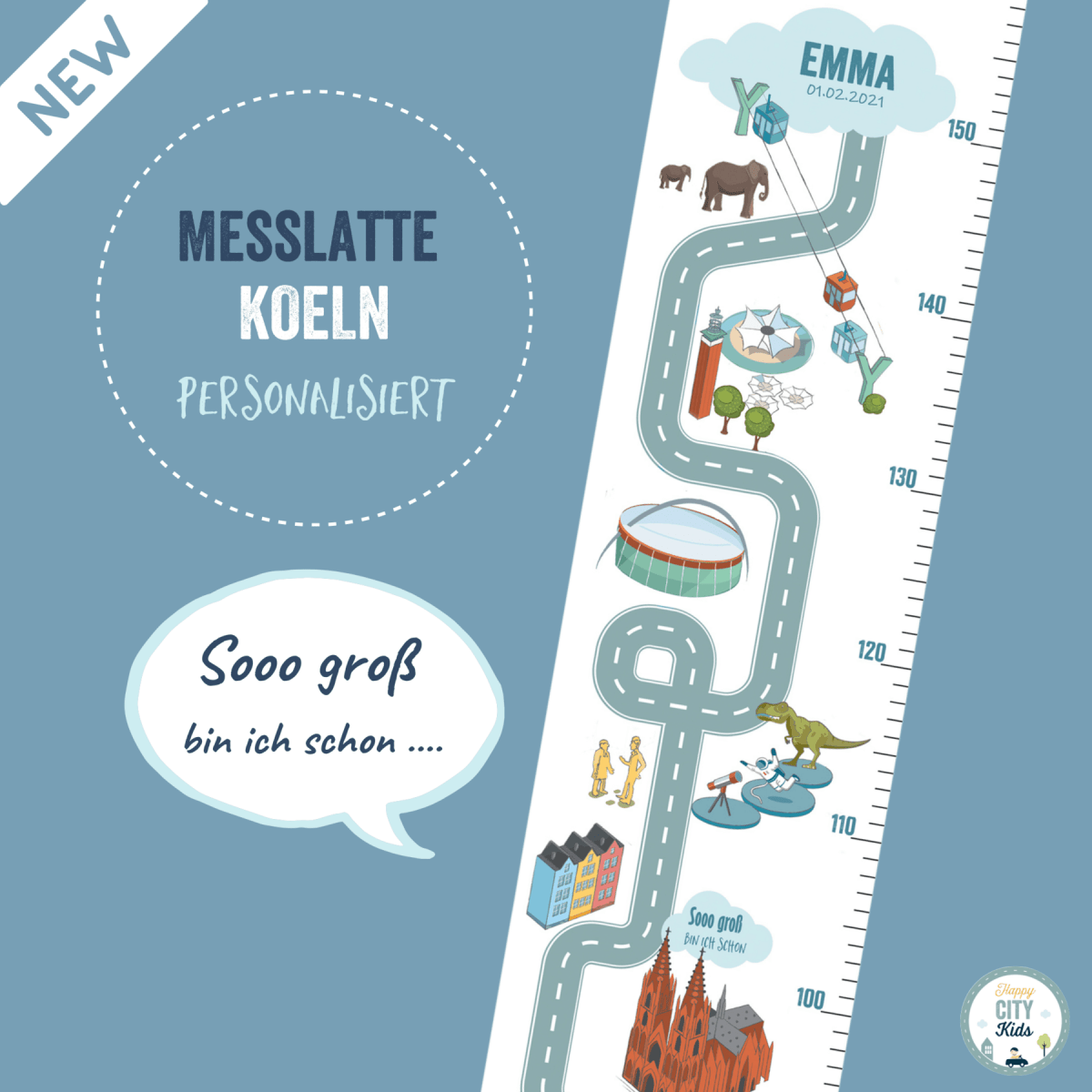 Messlatte KÖLN - mit Namen | HappyCITYKids