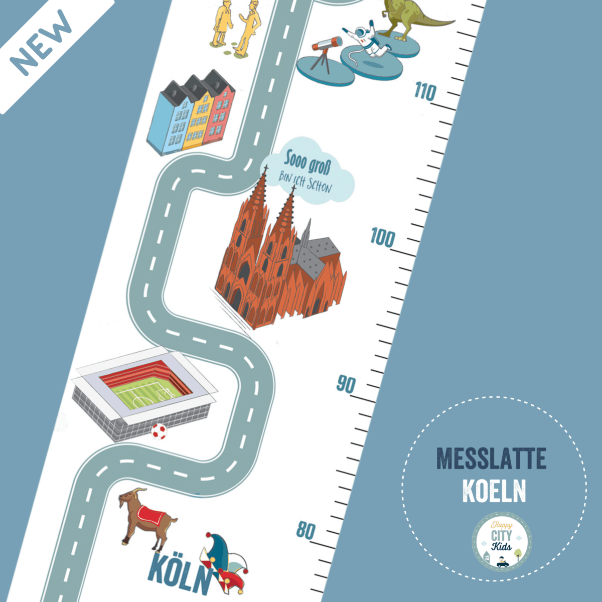 Messlatte KÖLN - mit Namen | HappyCITYKids