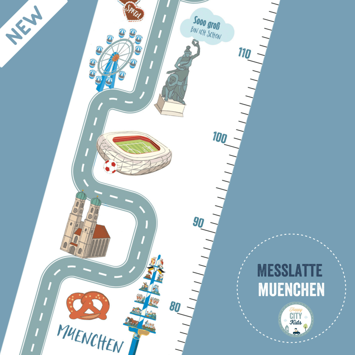 Messlatte MÜNCHEN - mit Namen | HappyCITYKids