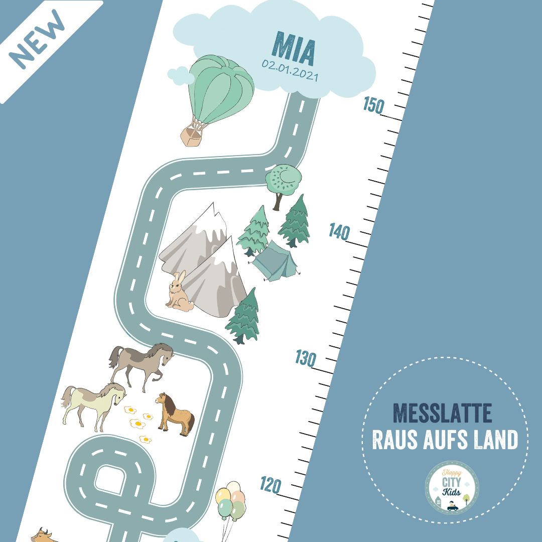 Messlatte Raus aufs LAND - mit Namen | HappyCITYKids