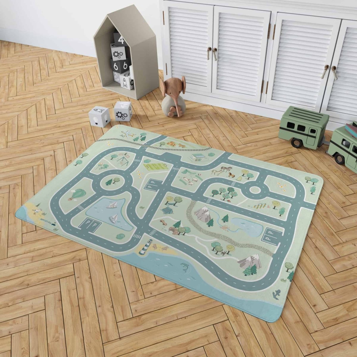 Spielteppich modern-Ausflug aufs Land - Straßenteppich