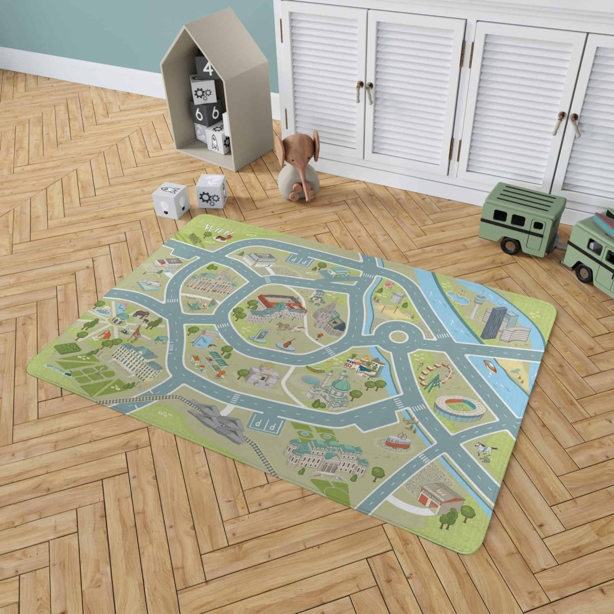 Wien Teppich - Kinderzimmer einrichten-waschbar-schadstoffgeprüft- HappyCITYKids