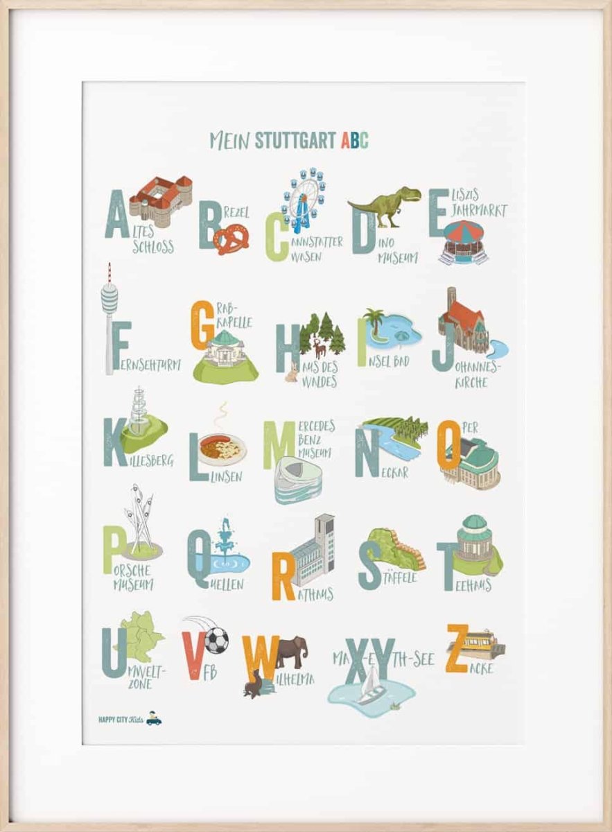 STUTTGART ABC - Poster & Postkarte | HappyCITYKids