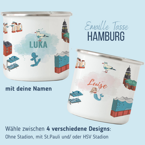 NEUES DESIGN: Hamburg-Emaille-Tasse